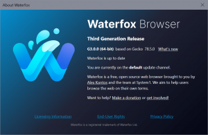 waterfox start page